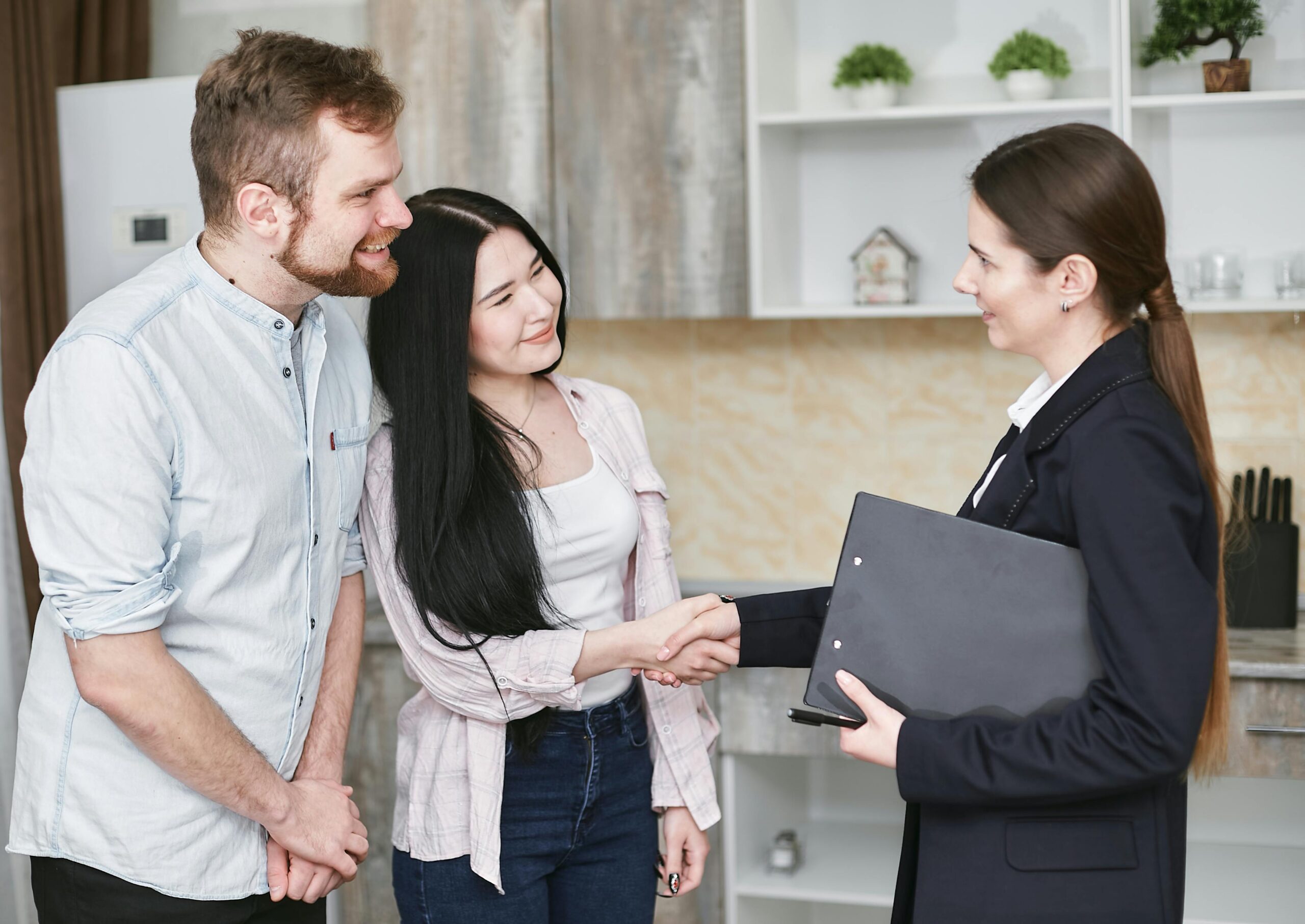 A door-to-door sales representative engaging with clients in person.